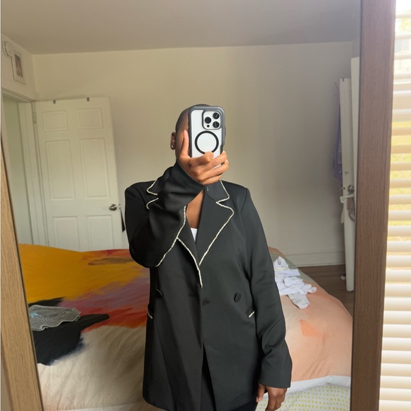 Black Blazer with White Trim - Picture 2 of 7